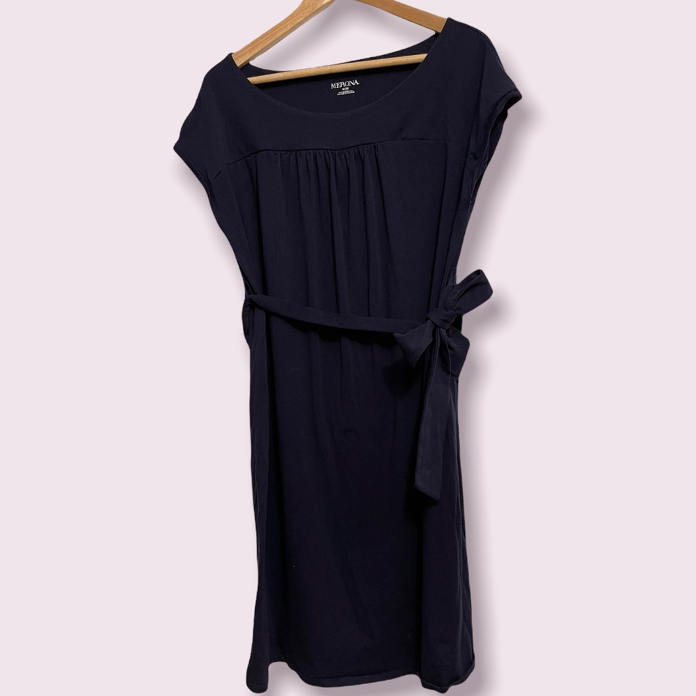 Soft Cotton Maternity Dress with bow sash. Size M